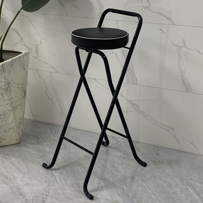 Contemporary Indoor Bar Stools Folding Counter Stool with Metal Legs Black 1 Piece Clearhalo 'Bar Furniture' 'Bar Stools' 'bar_stools' 'furn' 'furn_bar_stools' 'Furniture' 'Kitchen & Dining Furniture' 7231276