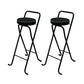 Contemporary Indoor Bar Stools Folding Counter Stool with Metal Legs Black 2 Piece Set Clearhalo 'Bar Furniture' 'Bar Stools' 'bar_stools' 'furn' 'furn_bar_stools' 'Furniture' 'Kitchen & Dining Furniture' 7231277