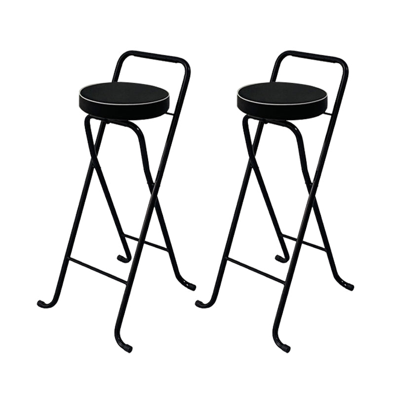 Contemporary Indoor Bar Stools Folding Counter Stool with Metal Legs Black 2 Piece Set Clearhalo 'Bar Furniture' 'Bar Stools' 'bar_stools' 'furn' 'furn_bar_stools' 'Furniture' 'Kitchen & Dining Furniture' 7231277