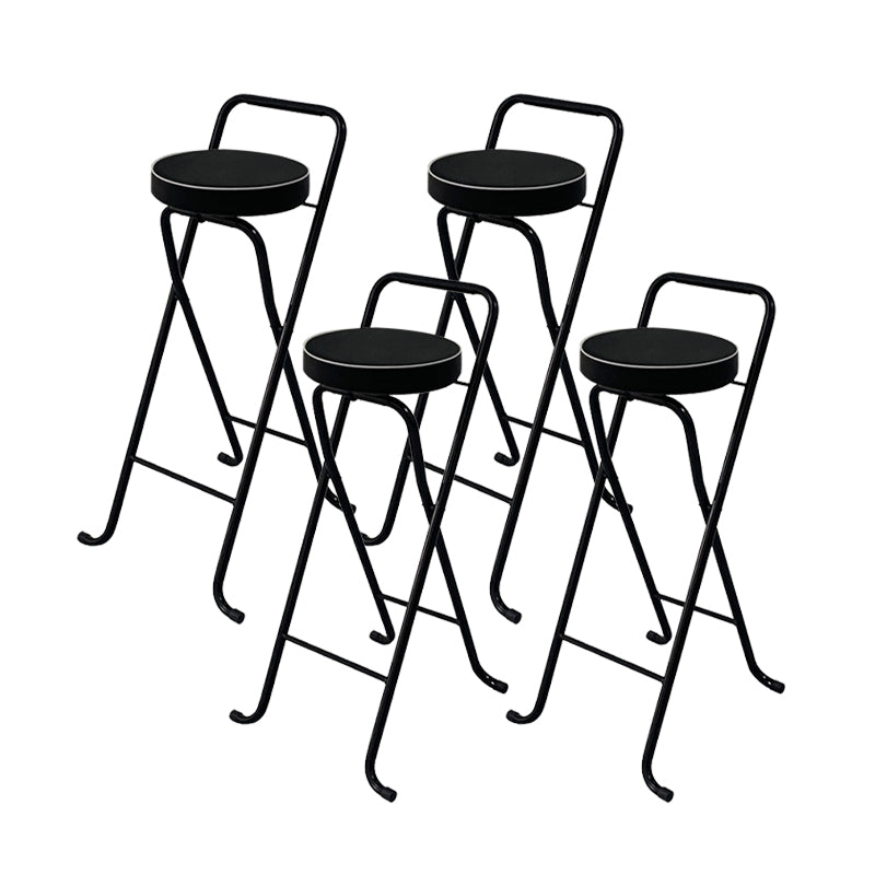 Contemporary Indoor Bar Stools Folding Counter Stool with Metal Legs Black 4 Piece Set Clearhalo 'Bar Furniture' 'Bar Stools' 'bar_stools' 'furn' 'furn_bar_stools' 'Furniture' 'Kitchen & Dining Furniture' 7231279