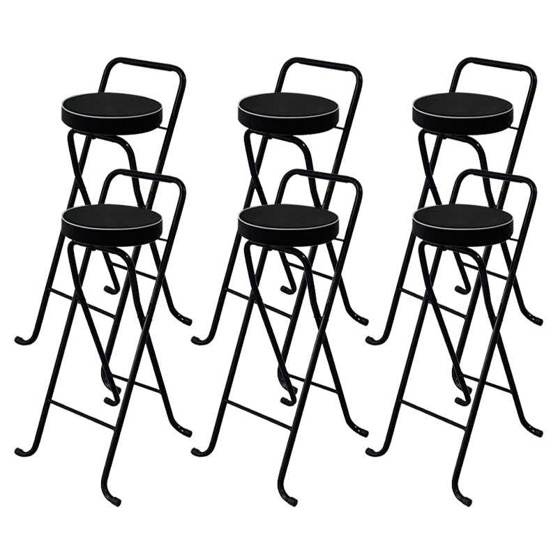 Contemporary Indoor Bar Stools Folding Counter Stool with Metal Legs Black 6 Piece Set Clearhalo 'Bar Furniture' 'Bar Stools' 'bar_stools' 'furn' 'furn_bar_stools' 'Furniture' 'Kitchen & Dining Furniture' 7231282