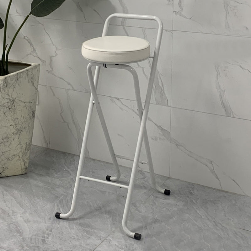 Contemporary Indoor Bar Stools Folding Counter Stool with Metal Legs White 1 Piece Clearhalo 'Bar Furniture' 'Bar Stools' 'bar_stools' 'furn' 'furn_bar_stools' 'Furniture' 'Kitchen & Dining Furniture' 7231285
