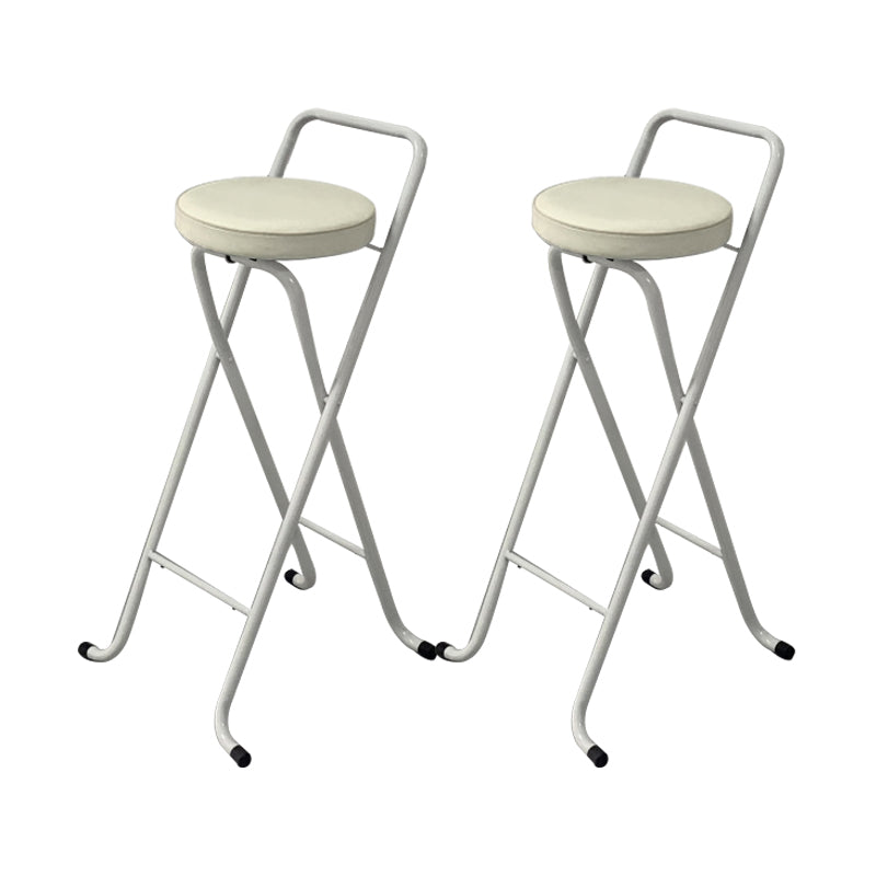 Contemporary Indoor Bar Stools Folding Counter Stool with Metal Legs White 2 Piece Set Clearhalo 'Bar Furniture' 'Bar Stools' 'bar_stools' 'furn' 'furn_bar_stools' 'Furniture' 'Kitchen & Dining Furniture' 7231288