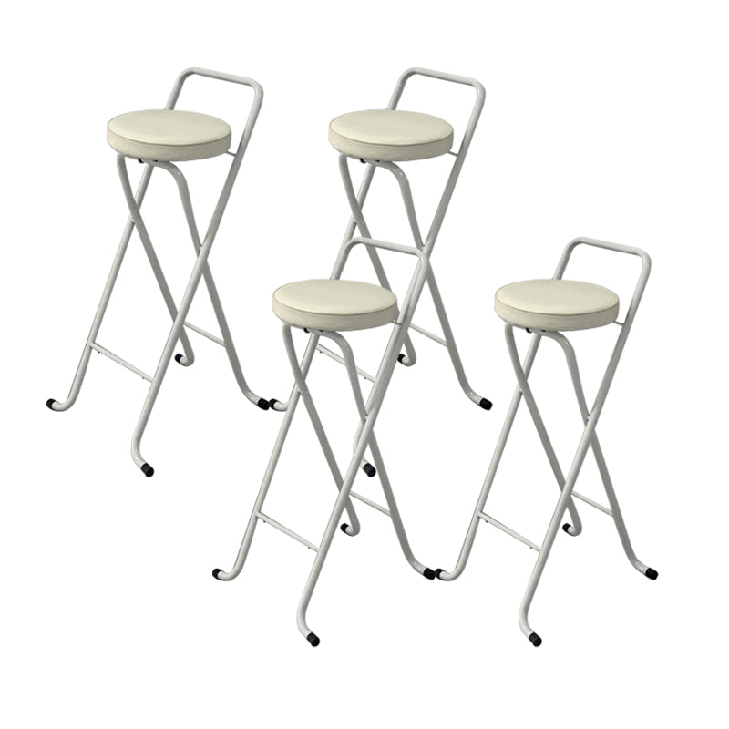 Contemporary Indoor Bar Stools Folding Counter Stool with Metal Legs White 4 Piece Set Clearhalo 'Bar Furniture' 'Bar Stools' 'bar_stools' 'furn' 'furn_bar_stools' 'Furniture' 'Kitchen & Dining Furniture' 7231290