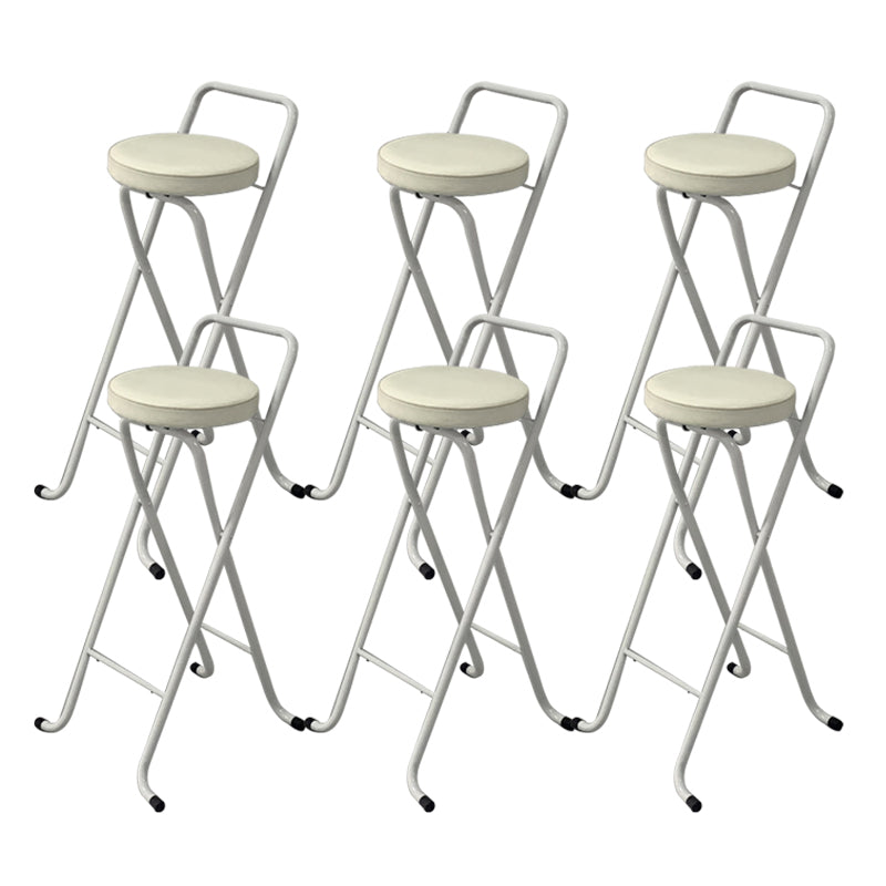Contemporary Indoor Bar Stools Folding Counter Stool with Metal Legs White 6 Piece Set Clearhalo 'Bar Furniture' 'Bar Stools' 'bar_stools' 'furn' 'furn_bar_stools' 'Furniture' 'Kitchen & Dining Furniture' 7231292