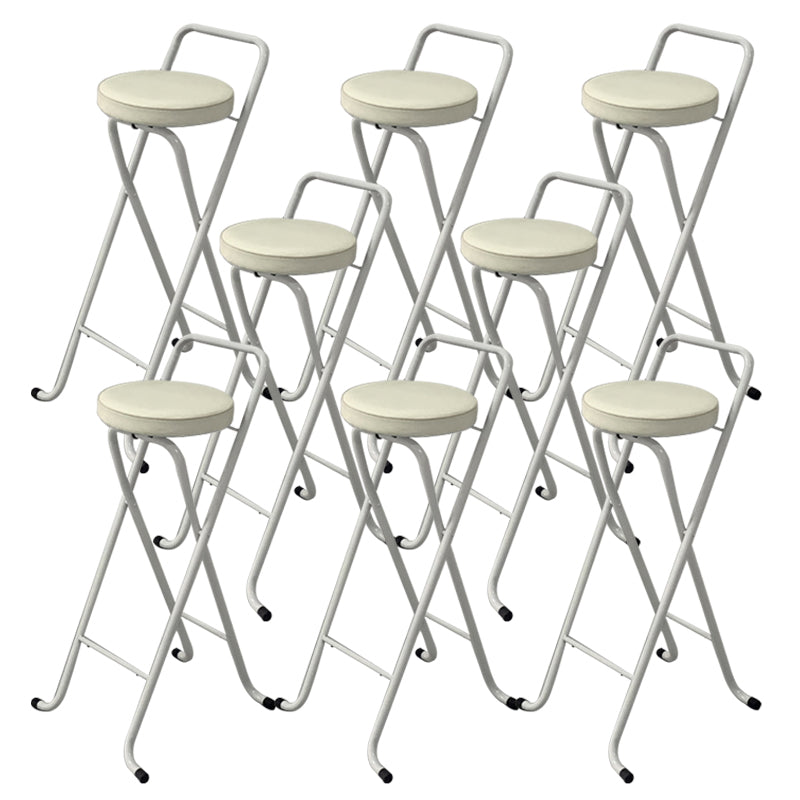 Contemporary Indoor Bar Stools Folding Counter Stool with Metal Legs White 8 Piece Set Clearhalo 'Bar Furniture' 'Bar Stools' 'bar_stools' 'furn' 'furn_bar_stools' 'Furniture' 'Kitchen & Dining Furniture' 7231293