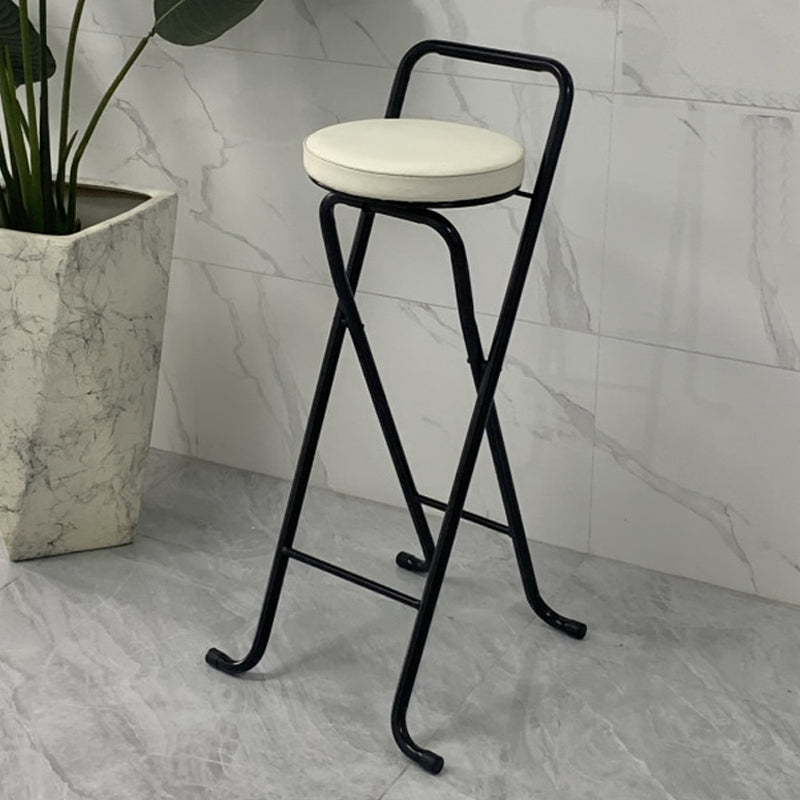 Contemporary Indoor Bar Stools Folding Counter Stool with Metal Legs Black-White 1 Piece Clearhalo 'Bar Furniture' 'Bar Stools' 'bar_stools' 'furn' 'furn_bar_stools' 'Furniture' 'Kitchen & Dining Furniture' 7231294