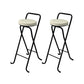 Contemporary Indoor Bar Stools Folding Counter Stool with Metal Legs Black-White 2 Piece Set Clearhalo 'Bar Furniture' 'Bar Stools' 'bar_stools' 'furn' 'furn_bar_stools' 'Furniture' 'Kitchen & Dining Furniture' 7231295