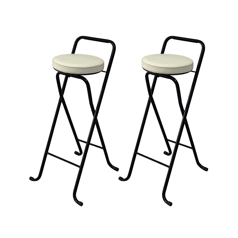 Contemporary Indoor Bar Stools Folding Counter Stool with Metal Legs Black-White 2 Piece Set Clearhalo 'Bar Furniture' 'Bar Stools' 'bar_stools' 'furn' 'furn_bar_stools' 'Furniture' 'Kitchen & Dining Furniture' 7231295