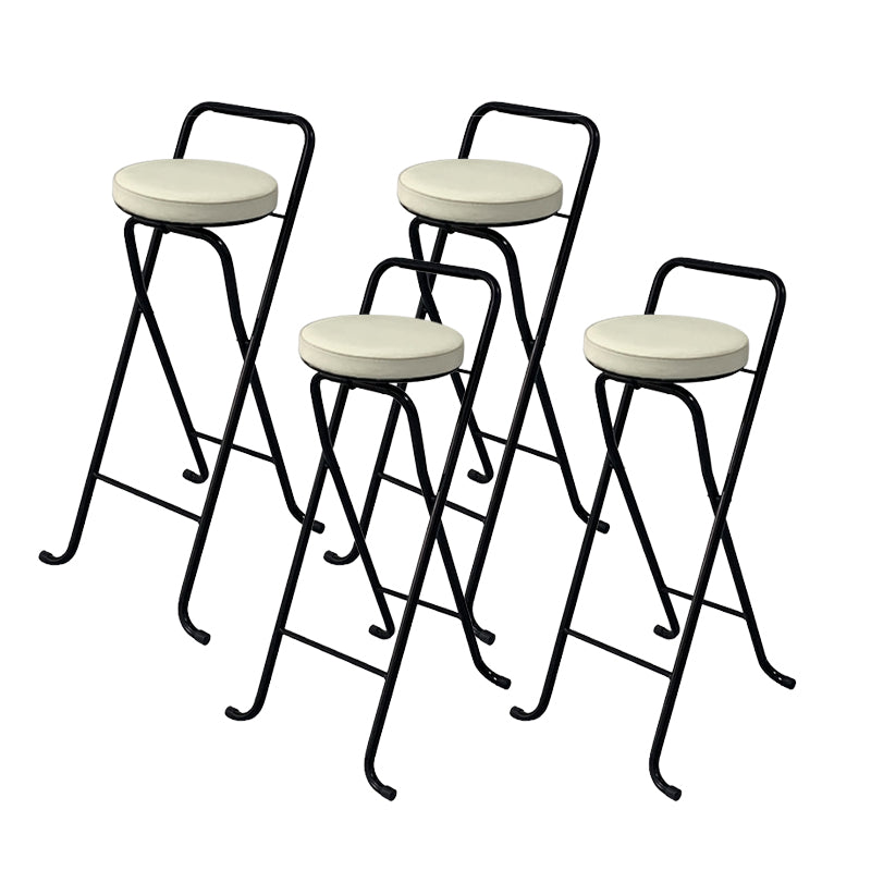 Contemporary Indoor Bar Stools Folding Counter Stool with Metal Legs Black-White 4 Piece Set Clearhalo 'Bar Furniture' 'Bar Stools' 'bar_stools' 'furn' 'furn_bar_stools' 'Furniture' 'Kitchen & Dining Furniture' 7231296