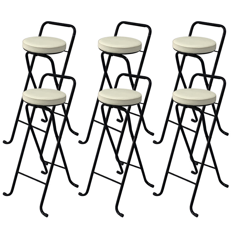 Contemporary Indoor Bar Stools Folding Counter Stool with Metal Legs Black-White 6 Piece Set Clearhalo 'Bar Furniture' 'Bar Stools' 'bar_stools' 'furn' 'furn_bar_stools' 'Furniture' 'Kitchen & Dining Furniture' 7231297