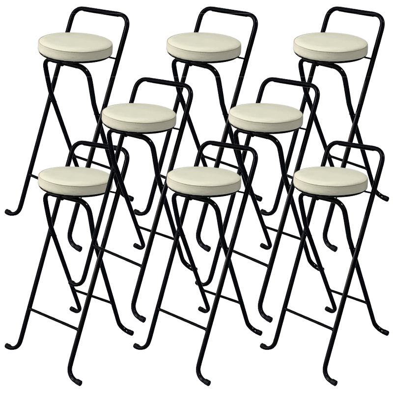 Contemporary Indoor Bar Stools Folding Counter Stool with Metal Legs Black-White 8 Piece Set Clearhalo 'Bar Furniture' 'Bar Stools' 'bar_stools' 'furn' 'furn_bar_stools' 'Furniture' 'Kitchen & Dining Furniture' 7231298