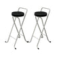 Contemporary Indoor Bar Stools Folding Counter Stool with Metal Legs White-Black 2 Piece Set Clearhalo 'Bar Furniture' 'Bar Stools' 'bar_stools' 'furn' 'furn_bar_stools' 'Furniture' 'Kitchen & Dining Furniture' 7231300