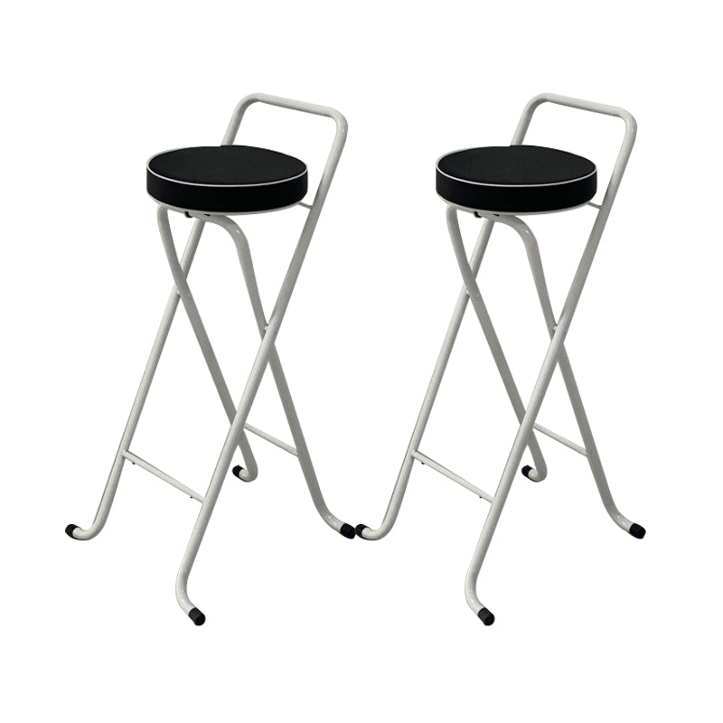 Contemporary Indoor Bar Stools Folding Counter Stool with Metal Legs White-Black 2 Piece Set Clearhalo 'Bar Furniture' 'Bar Stools' 'bar_stools' 'furn' 'furn_bar_stools' 'Furniture' 'Kitchen & Dining Furniture' 7231300