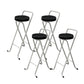 Contemporary Indoor Bar Stools Folding Counter Stool with Metal Legs White-Black 4 Piece Set Clearhalo 'Bar Furniture' 'Bar Stools' 'bar_stools' 'furn' 'furn_bar_stools' 'Furniture' 'Kitchen & Dining Furniture' 7231301