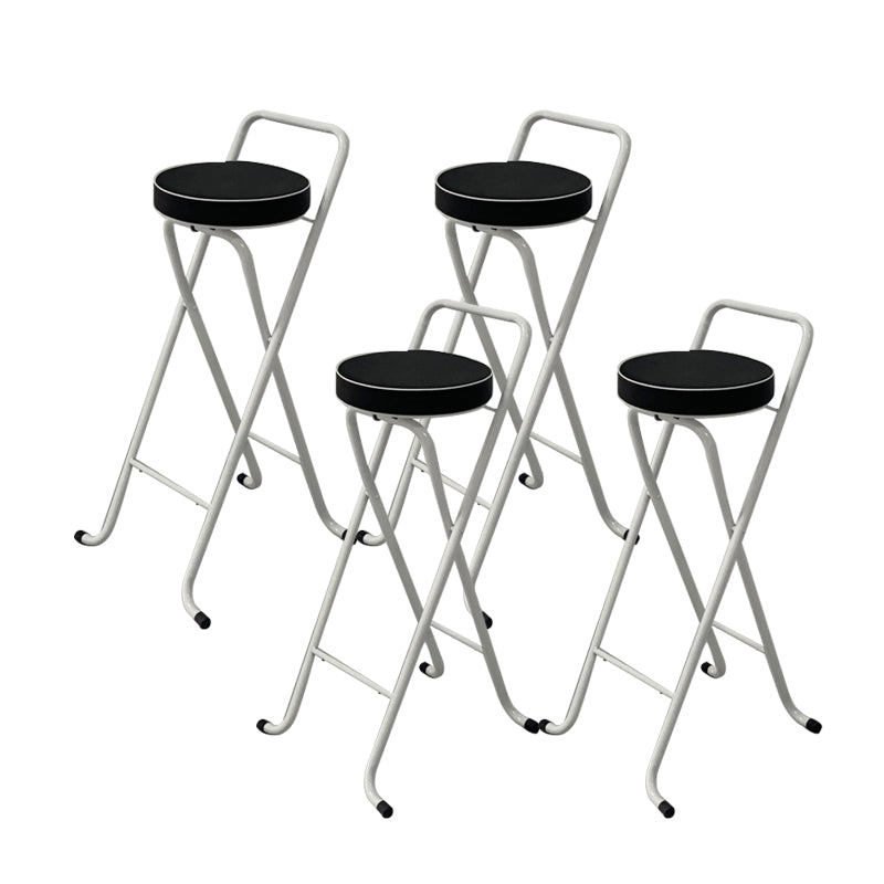 Contemporary Indoor Bar Stools Folding Counter Stool with Metal Legs White-Black 4 Piece Set Clearhalo 'Bar Furniture' 'Bar Stools' 'bar_stools' 'furn' 'furn_bar_stools' 'Furniture' 'Kitchen & Dining Furniture' 7231301