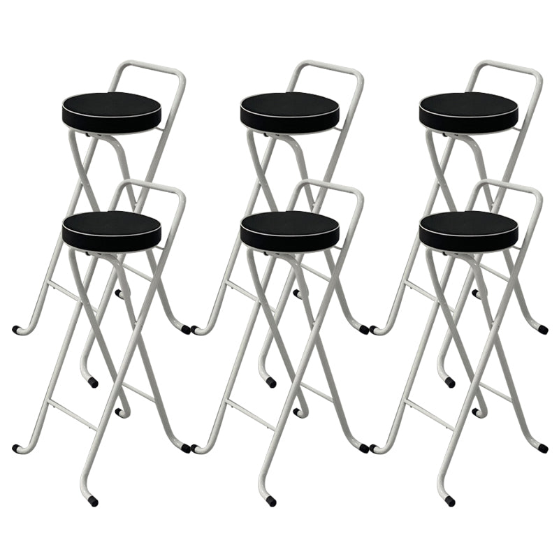 Contemporary Indoor Bar Stools Folding Counter Stool with Metal Legs White-Black 6 Piece Set Clearhalo 'Bar Furniture' 'Bar Stools' 'bar_stools' 'furn' 'furn_bar_stools' 'Furniture' 'Kitchen & Dining Furniture' 7231302