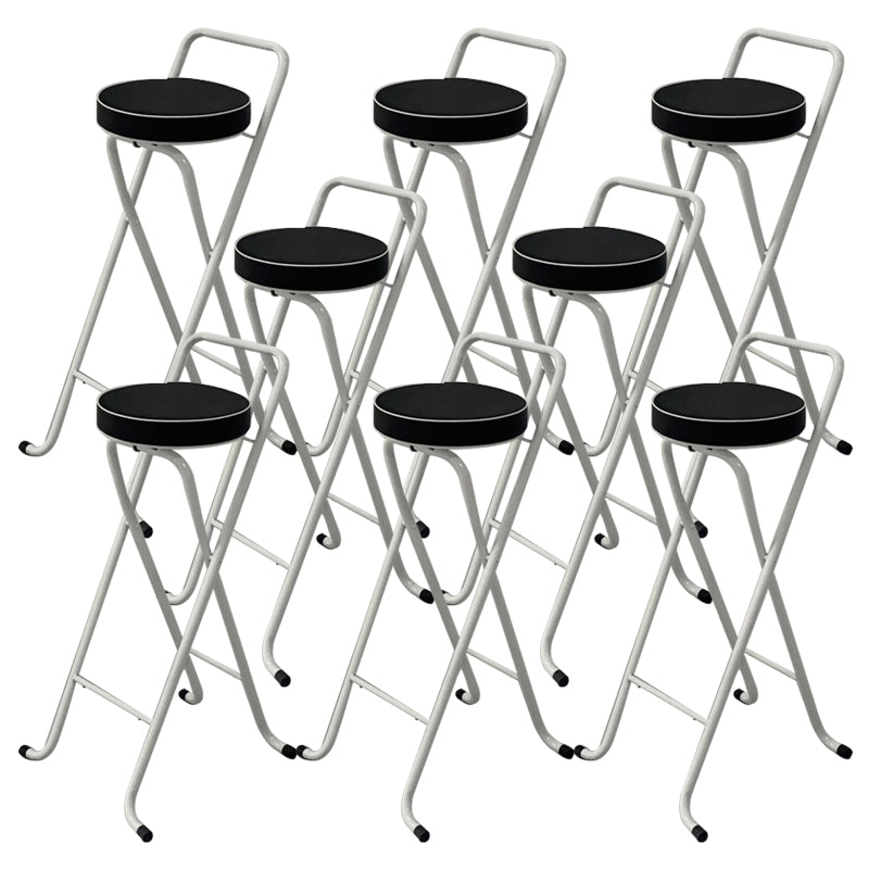 Contemporary Indoor Bar Stools Folding Counter Stool with Metal Legs White-Black 8 Piece Set Clearhalo 'Bar Furniture' 'Bar Stools' 'bar_stools' 'furn' 'furn_bar_stools' 'Furniture' 'Kitchen & Dining Furniture' 7231303