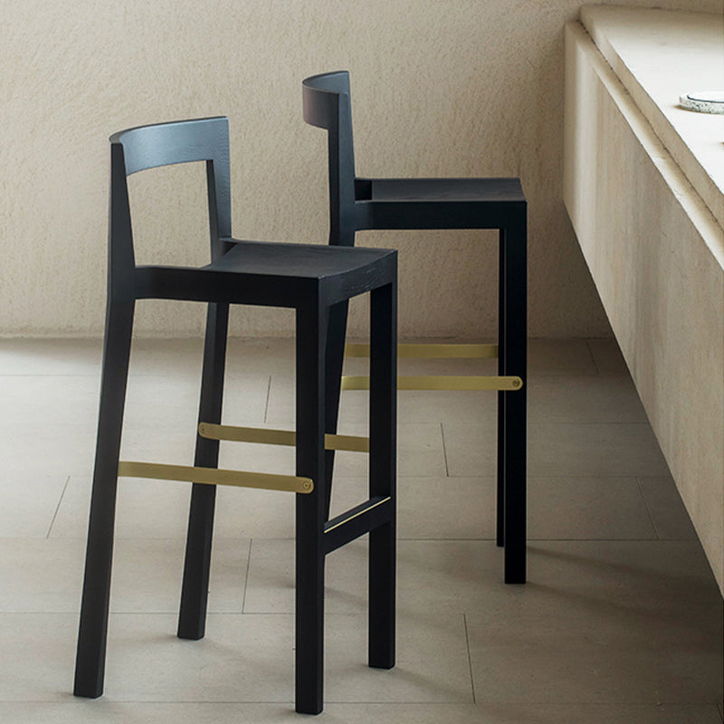 Tabourets de bar en bois massif de style créateur tabouret de bar empilable avec dossier