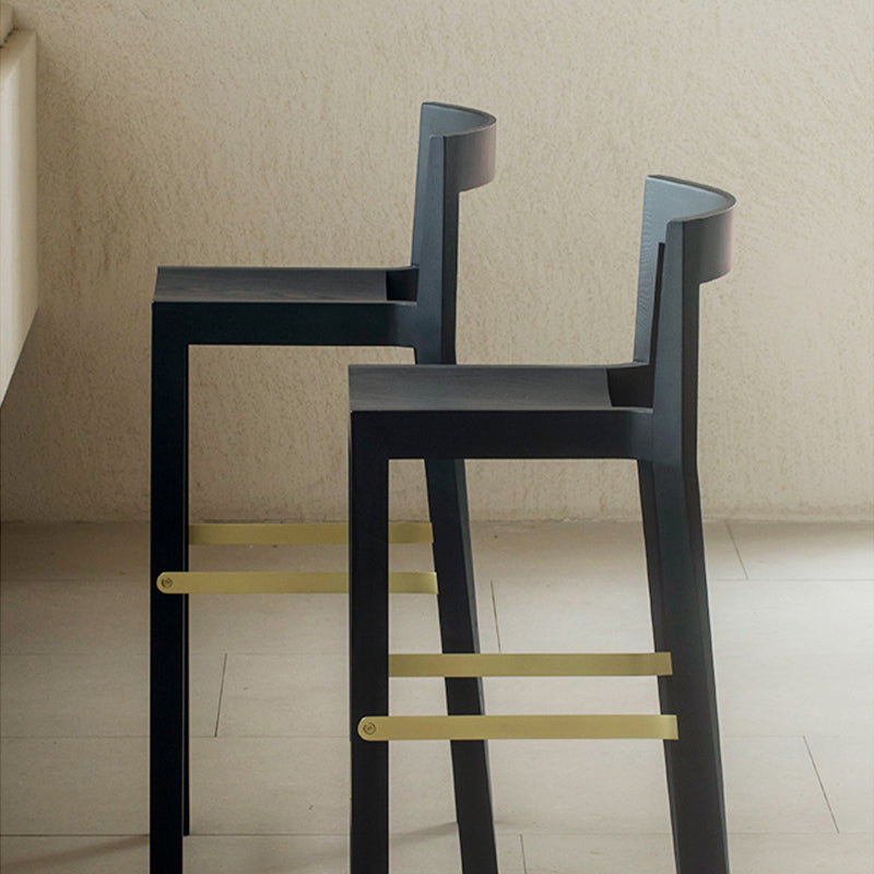 Tabourets de bar en bois massif de style créateur tabouret de bar empilable avec dossier