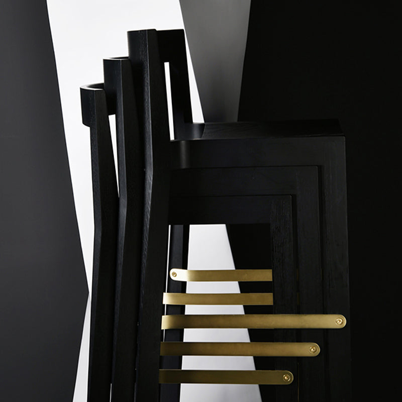 Tabourets de bar en bois massif de style créateur tabouret de bar empilable avec dossier