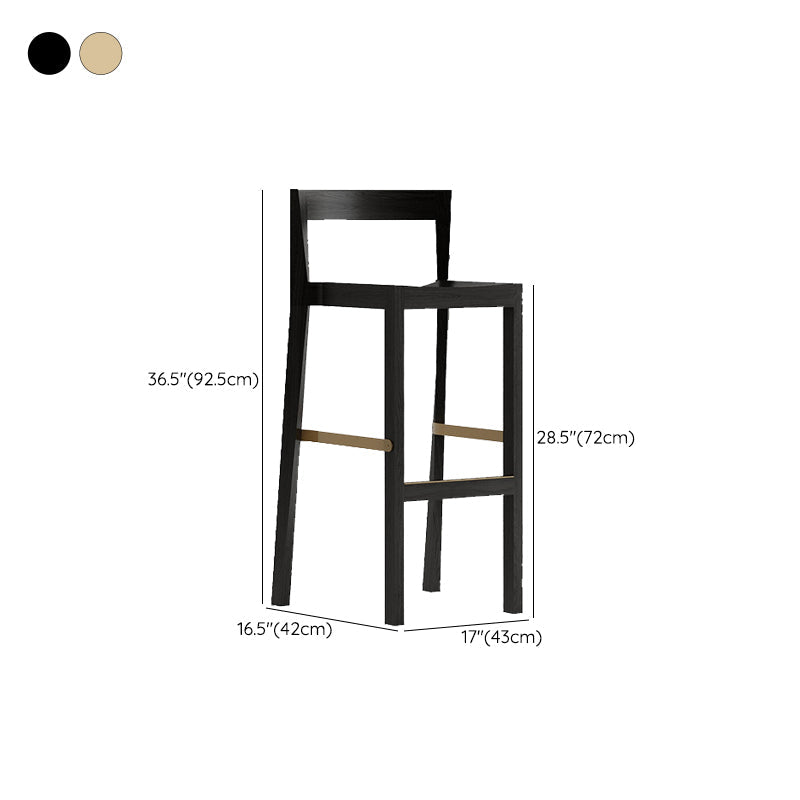 Tabourets de bar en bois massif de style créateur tabouret de bar empilable avec dossier