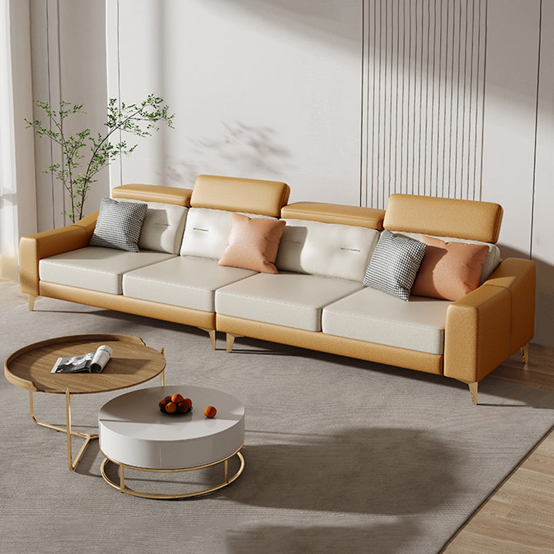 L-Shaped Reversible Sectional Sofas Water Resistant Sectionals 4-Seater Sofa Tech Cloth Clearhalo 'furn' 'furn_sectionals' 'Furniture' 'Living Room Furniture' 'Sectionals' 7231621