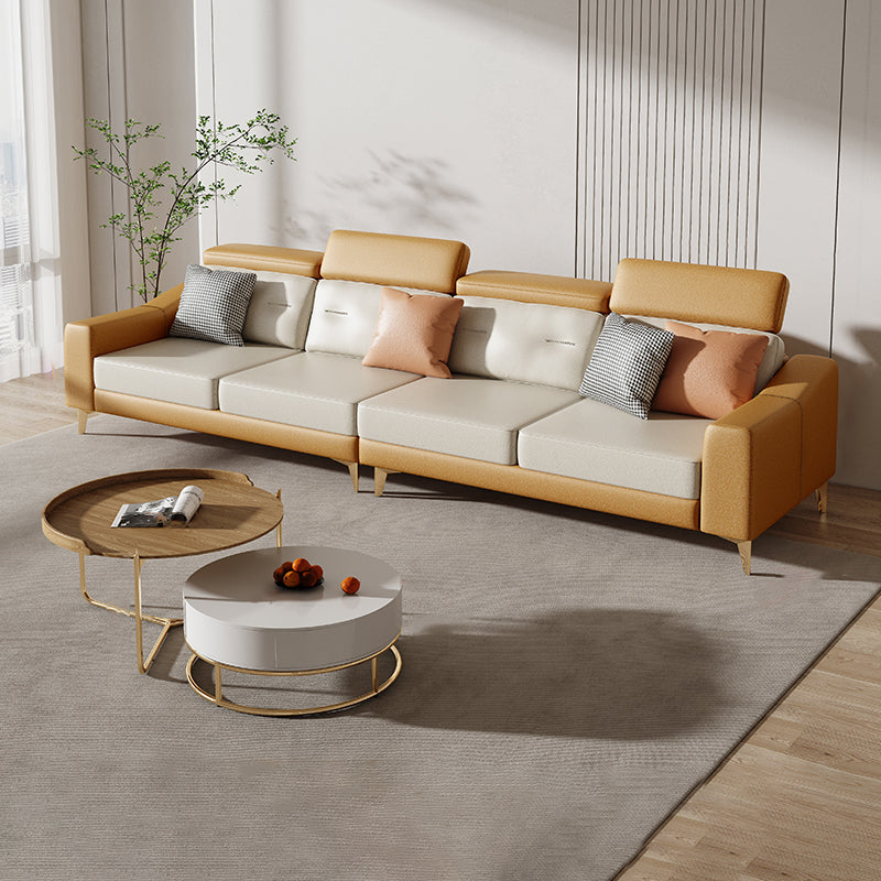L-Shaped Reversible Sectional Sofas Water Resistant Sectionals Standard 4-Seater Sofa Tech Cloth Clearhalo 'furn' 'furn_sectionals' 'Furniture' 'Living Room Furniture' 'Sectionals' 7231628