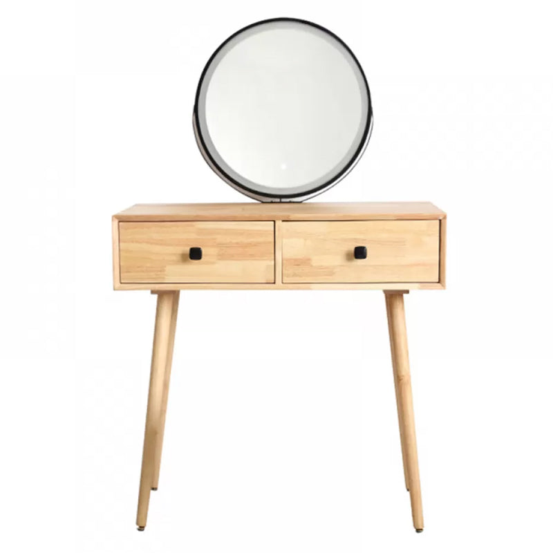 Desca vanità vanità per trucco in legno massiccio contemporaneo con specchio