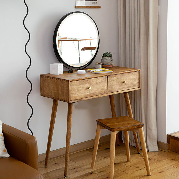 Desca vanità vanità per trucco in legno massiccio contemporaneo con specchio