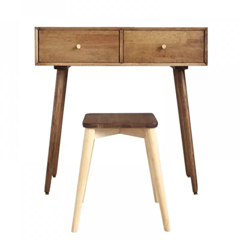 Desca vanità vanità per trucco in legno massiccio contemporaneo con specchio