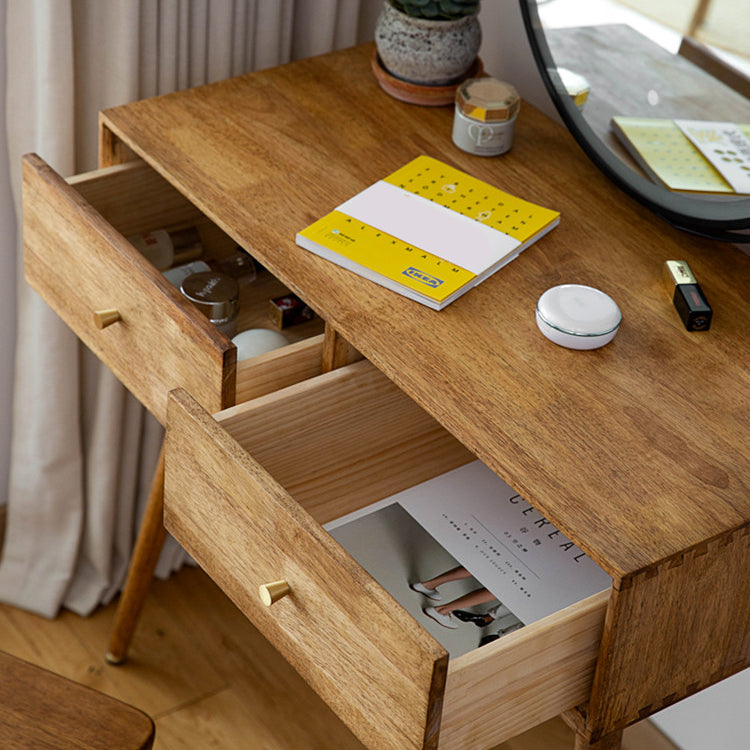 Desca vanità vanità per trucco in legno massiccio contemporaneo con specchio