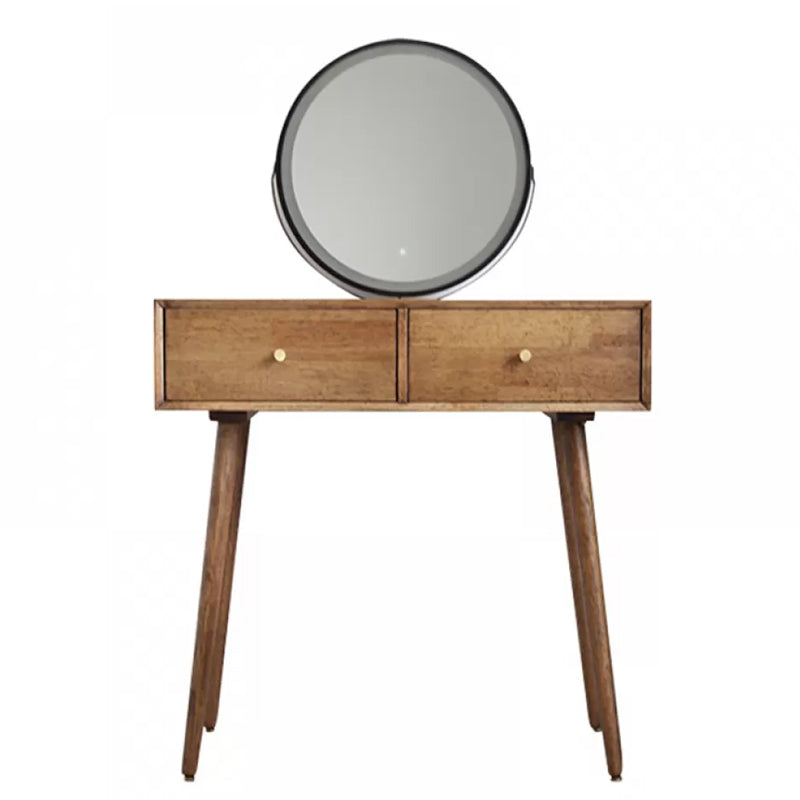 Desca vanità vanità per trucco in legno massiccio contemporaneo con specchio