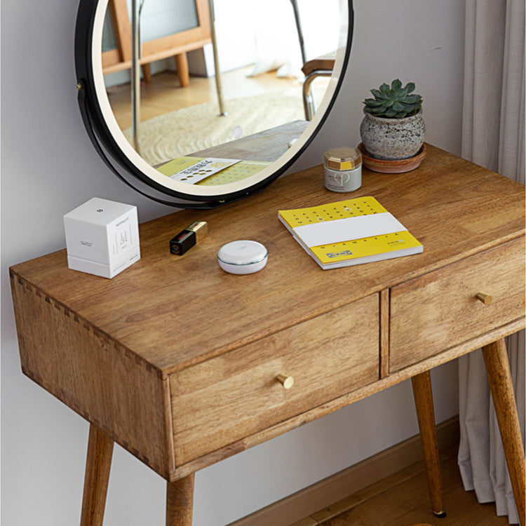 Desca vanità vanità per trucco in legno massiccio contemporaneo con specchio