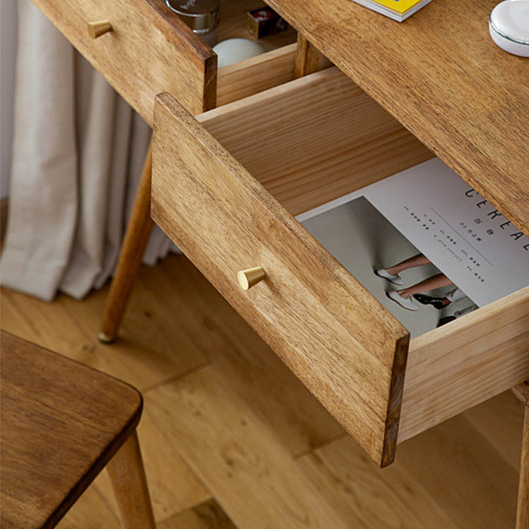 Desca vanità vanità per trucco in legno massiccio contemporaneo con specchio