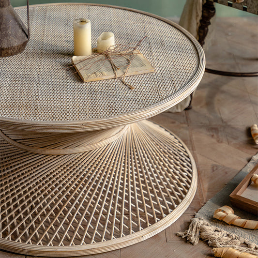 Rustic Corner Table Round Pedestal Distressed Accent Side Table Clearhalo 'Coffee & Accent Tables' 'End & Side Tables' 'end_side_tables' 'furn' 'furn_end_side_tables' 'Furniture' 'Living Room Furniture' 7231716