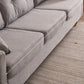 25" Wide Contemporary Sofa 3 Seater Tufted Pillows Fabric Seating with Storage
