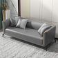 25" Wide Contemporary Sofa 3 Seater Leather Seating with 3 Pillows