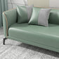 25" Wide Contemporary Sofa 3 Seater Leather Seating with 3 Pillows