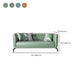 25" Wide Contemporary Sofa 3 Seater Leather Seating with 3 Pillows