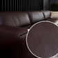 30"H Contemporary Seating Square Arm Pillows Gray Leather Sofa