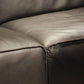30"H Contemporary Seating Square Arm Pillows Gray Leather Sofa