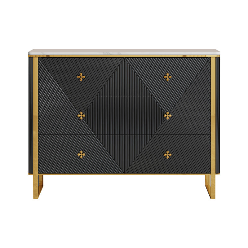 13.65-inch W Contemporary Storage Chest Dresser Stone Dresser 47"L x 14"W x 35"H Black Clearhalo 'Bedroom Furniture' 'Dressers & Chests' 'dressers_chests' 'furn' 'furn_dressers_chests' 'Furniture' 7232579