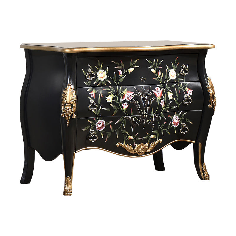 Traditional Storage Chest Solid Wood Dresser with 2/3 Drawers Black Clearhalo 'Bedroom Furniture' 'Dressers & Chests' 'dressers_chests' 'furn' 'furn_dressers_chests' 'Furniture' 7232603