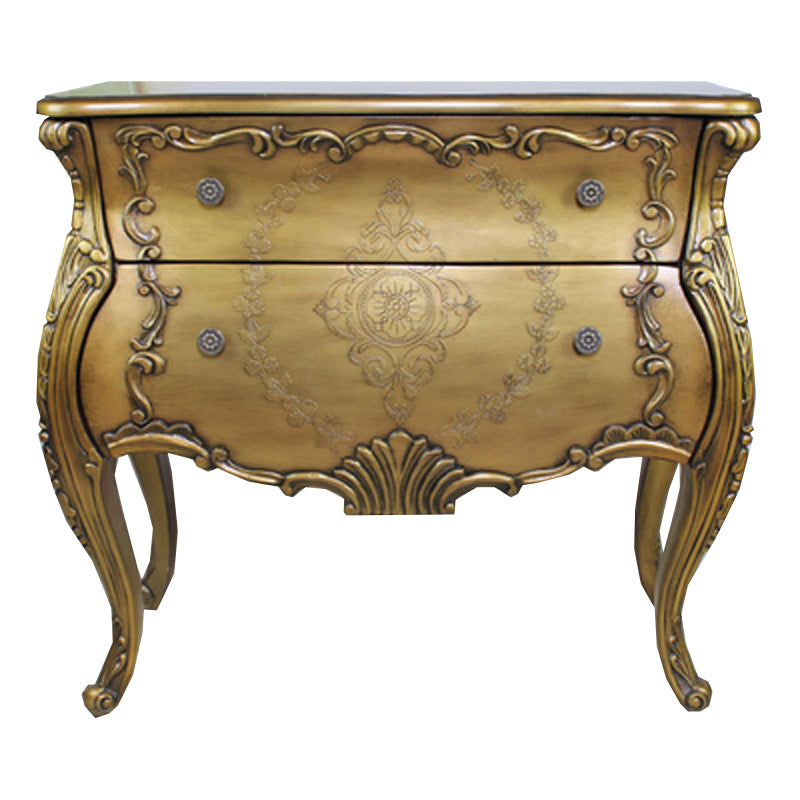 Traditional Storage Chest Solid Wood Dresser with 2/3 Drawers Gold Clearhalo 'Bedroom Furniture' 'Dressers & Chests' 'dressers_chests' 'furn' 'furn_dressers_chests' 'Furniture' 7232619