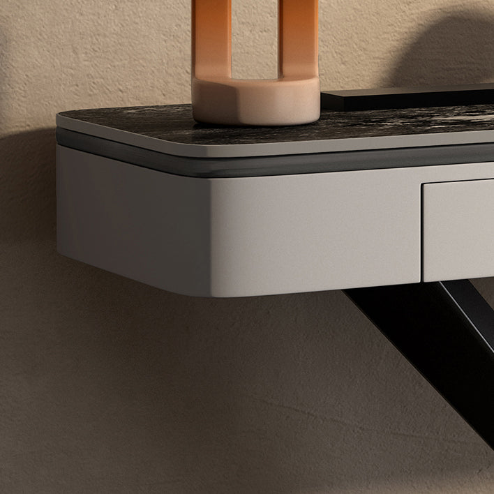 Glam Rectangle Accent Table Stone Sofa Console Table for Hall Clearhalo 'Console Tables' 'console_tables' 'Entry & Mudroom Furniture' 'furn' 'furn_console_tables' 'Furniture' 7232644