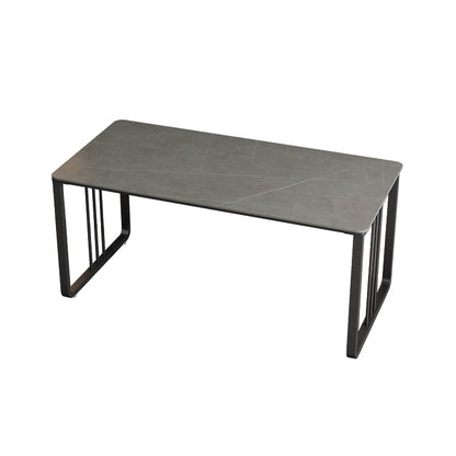 Rectangular Shaped Office Desk 2 Legs Writing Desk in Grey/White for Office Gray Clearhalo 'furn' 'furn_office_desk' 'Furniture' 'Office Desks' 'Office Furniture' 'office_desk' 7232697