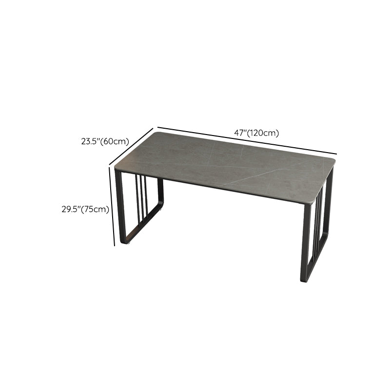 Rectangular Shaped Office Desk 2 Legs Writing Desk in Grey/White for Office Clearhalo 'furn' 'furn_office_desk' 'Furniture' 'Office Desks' 'Office Furniture' 'office_desk' 7232707