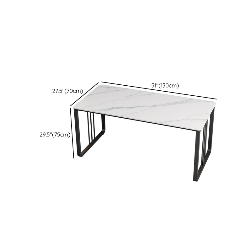 Rectangular Shaped Office Desk 2 Legs Writing Desk in Grey/White for Office Clearhalo 'furn' 'furn_office_desk' 'Furniture' 'Office Desks' 'Office Furniture' 'office_desk' 7232708