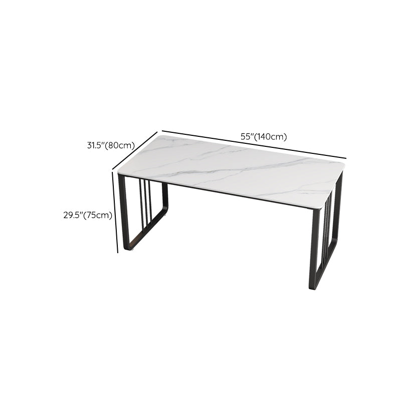 Rectangular Shaped Office Desk 2 Legs Writing Desk in Grey/White for Office Clearhalo 'furn' 'furn_office_desk' 'Furniture' 'Office Desks' 'Office Furniture' 'office_desk' 7232710